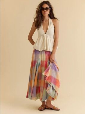 ISO Free People Madras that Linen Maxi Skirt - DO NOT BUY